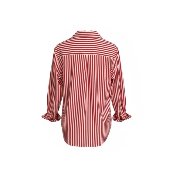 🍀French Connection Red and White Striped Top - Picture 2 of 3